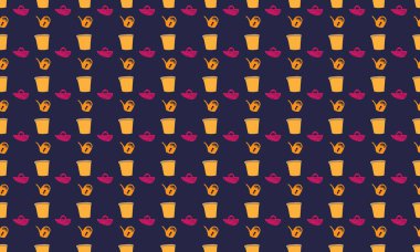 Farklı aksesuarlara sahip renkli arkaplan