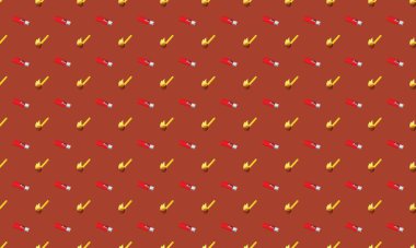 Farklı aksesuarlara sahip renkli arkaplan