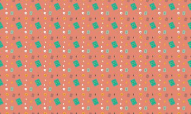 Farklı aksesuarlara sahip renkli arkaplan