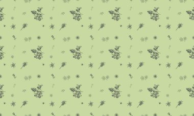 Farklı aksesuarlara sahip renkli arkaplan