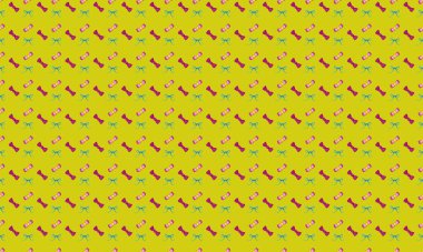 Farklı aksesuarlara sahip renkli arkaplan