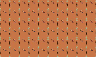 Farklı aksesuarlara sahip renkli arkaplan