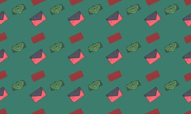 Farklı aksesuarlara sahip renkli arkaplan