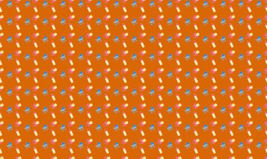 Farklı aksesuarlara sahip renkli arkaplan