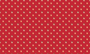 Farklı aksesuarlara sahip renkli arkaplan