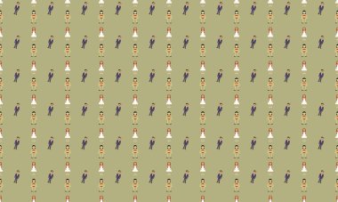 Farklı aksesuarlara sahip renkli arkaplan