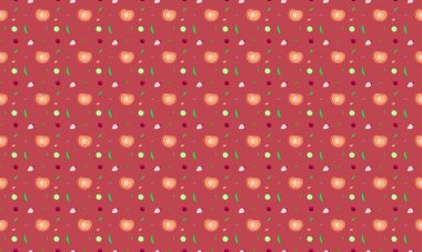 Farklı aksesuarlara sahip renkli arkaplan