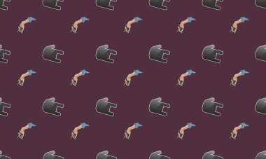 Farklı aksesuarlara sahip renkli arkaplan