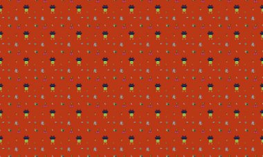 Farklı aksesuarlara sahip renkli arkaplan