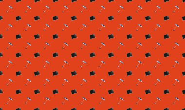 Farklı aksesuarlara sahip renkli arkaplan