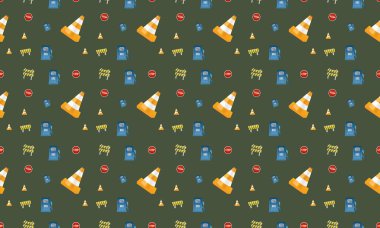 Farklı aksesuarlara sahip renkli arkaplan