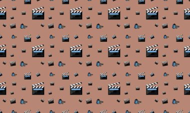 Farklı aksesuarlara sahip renkli arkaplan