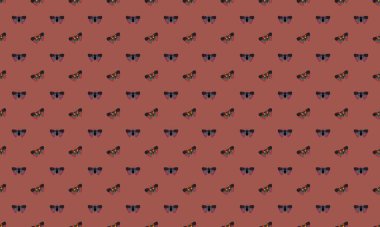 Farklı aksesuarlara sahip renkli arkaplan