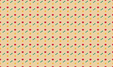 Farklı aksesuarlara sahip renkli arkaplan