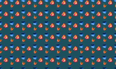 Farklı aksesuarlara sahip renkli arkaplan