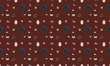 Farklı aksesuarlara sahip renkli arkaplan