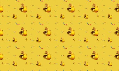 Farklı aksesuarlara sahip renkli arkaplan