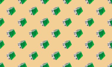 Farklı aksesuarlara sahip renkli arkaplan