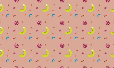 Farklı aksesuarlara sahip renkli arkaplan