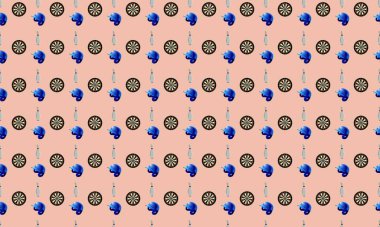 Farklı aksesuarlara sahip renkli arkaplan