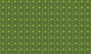 Farklı aksesuarlara sahip renkli arkaplan