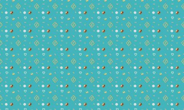 Farklı aksesuarlara sahip renkli arkaplan