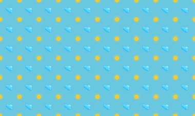 Farklı aksesuarlara sahip renkli arkaplan