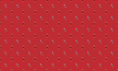 Farklı aksesuarlara sahip renkli arkaplan