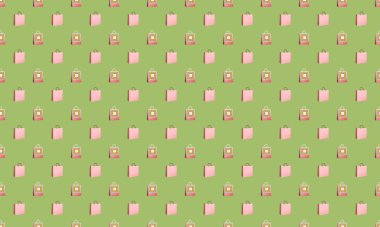 Farklı aksesuarlara sahip renkli arkaplan