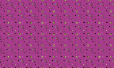 Farklı aksesuarlara sahip renkli arkaplan