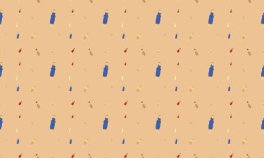 Farklı aksesuarlara sahip renkli arkaplan