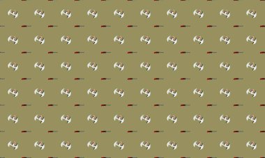 Farklı aksesuarlara sahip renkli arkaplan