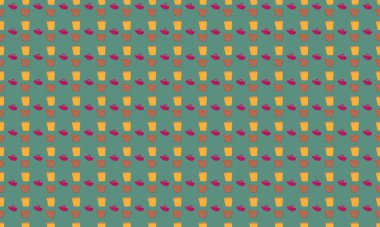 Farklı aksesuarlara sahip renkli arkaplan