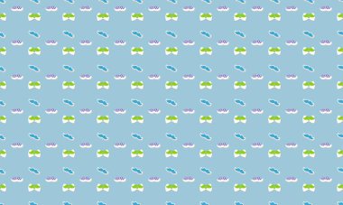 Farklı aksesuarlara sahip renkli arkaplan