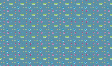 Farklı aksesuarlara sahip renkli arkaplan