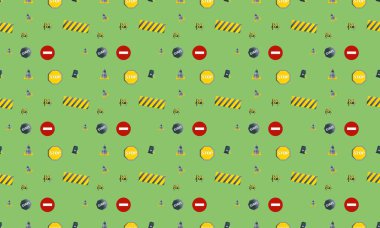 Farklı aksesuarlara sahip renkli arkaplan