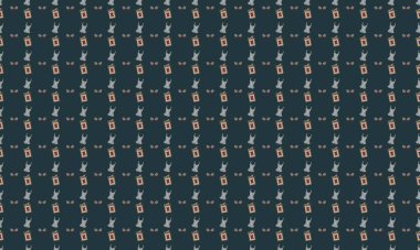 Farklı aksesuarlara sahip renkli arkaplan