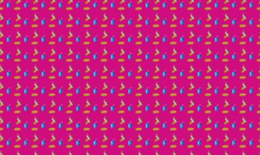 Farklı aksesuarlara sahip renkli arkaplan