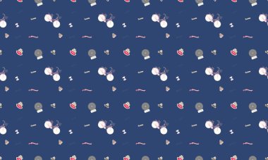 Farklı aksesuarlara sahip renkli arkaplan