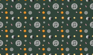 Farklı aksesuarlara sahip renkli arkaplan