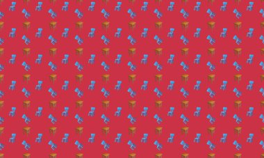 Farklı aksesuarlara sahip renkli arkaplan