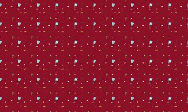 Farklı aksesuarlara sahip renkli arkaplan