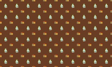 Farklı aksesuarlara sahip renkli arkaplan