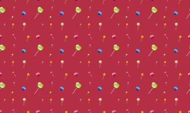 Farklı aksesuarlara sahip renkli arkaplan