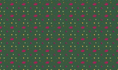 Farklı aksesuarlara sahip renkli arkaplan