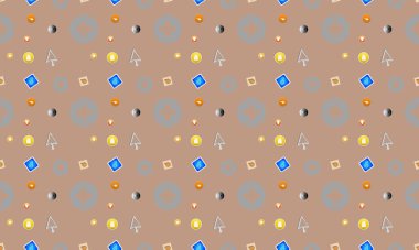 Farklı aksesuarlara sahip renkli arkaplan