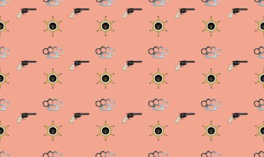 Farklı aksesuarlara sahip renkli arkaplan