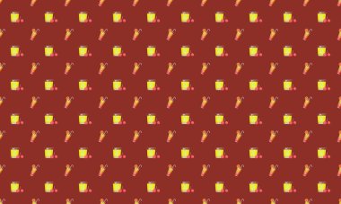 Farklı aksesuarlara sahip renkli arkaplan