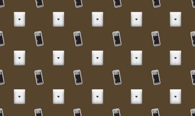 Farklı aksesuarlara sahip renkli arkaplan