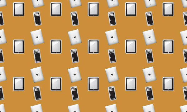 Colored background with different accessories